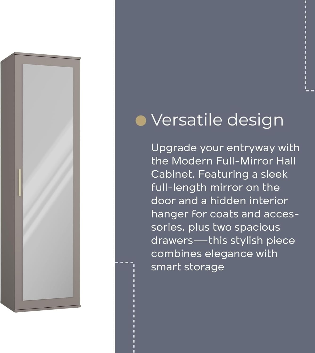 Modern Clay Wardrobe with Drawers, Hooks & Shoe Storage | Slim 180cm