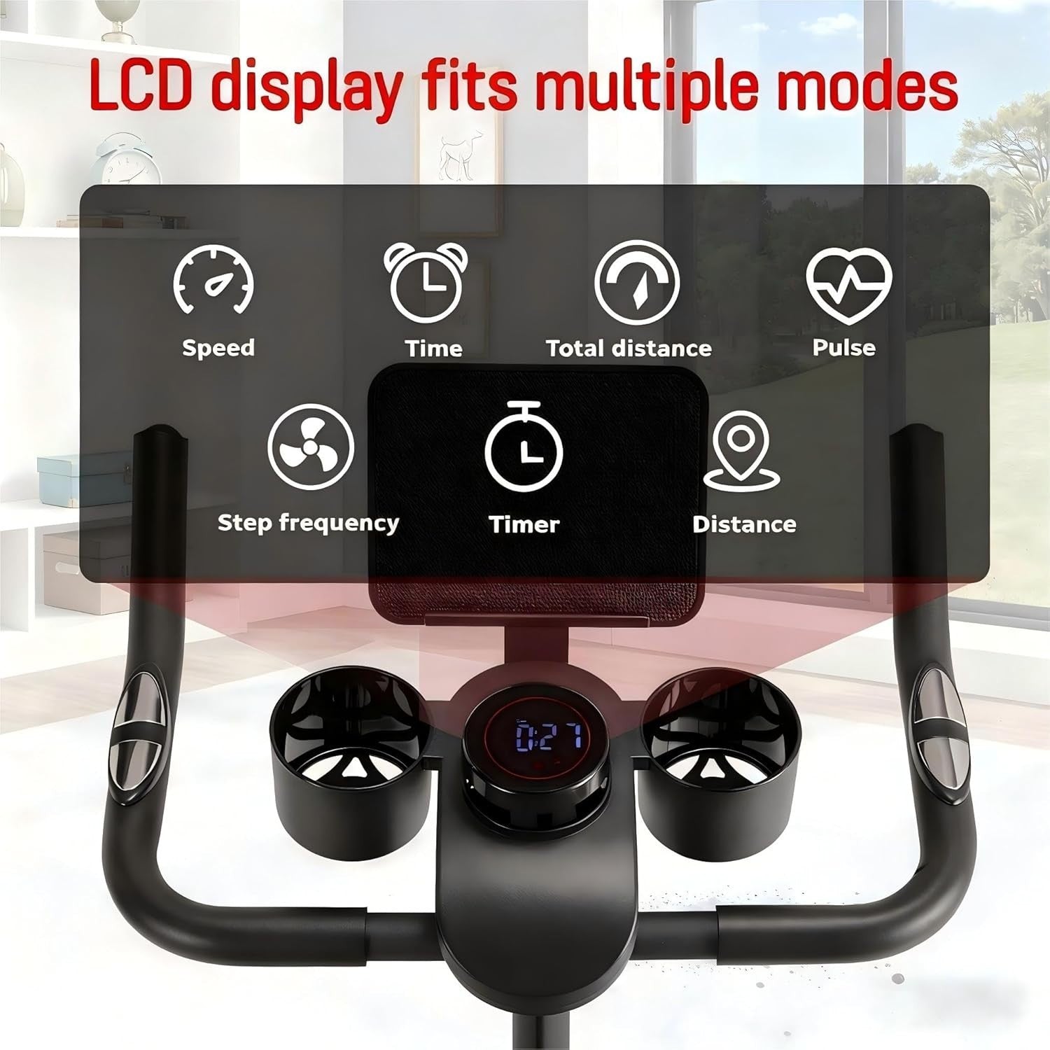Magnetic Resistance Indoor Cycling Bike Quiet Spin Bike LCD Display Adjustable