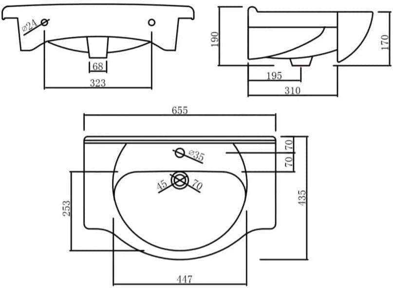 650mm Matt Black Vanity Sink Unit – Bathroom Basin Cabinet with Soft Close Doors