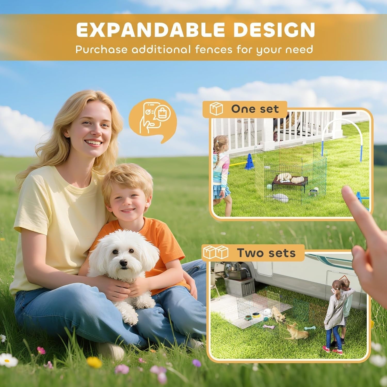 Metal Dog Puppy Playpen Crate Pen Fence 120cm x 60cm Indoor Outdoor Run
