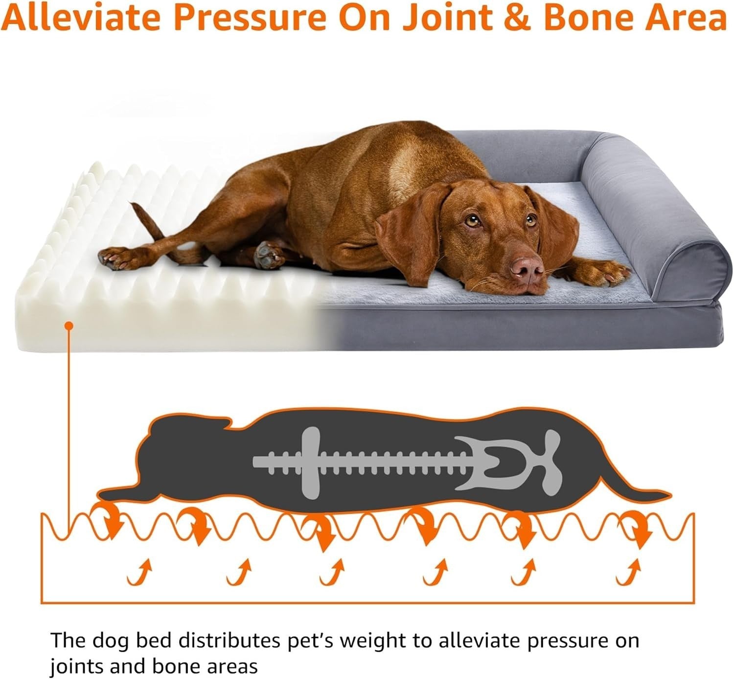 XL Orthopedic Dog Sofa Bed 112x89cm Washable Non Slip