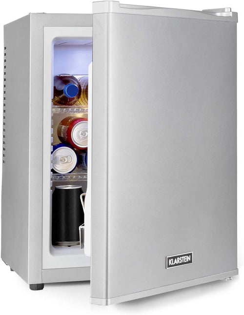 33L Mini Fridge Silver Portable Cooler and Drinks Fridge Adjustable Shelves