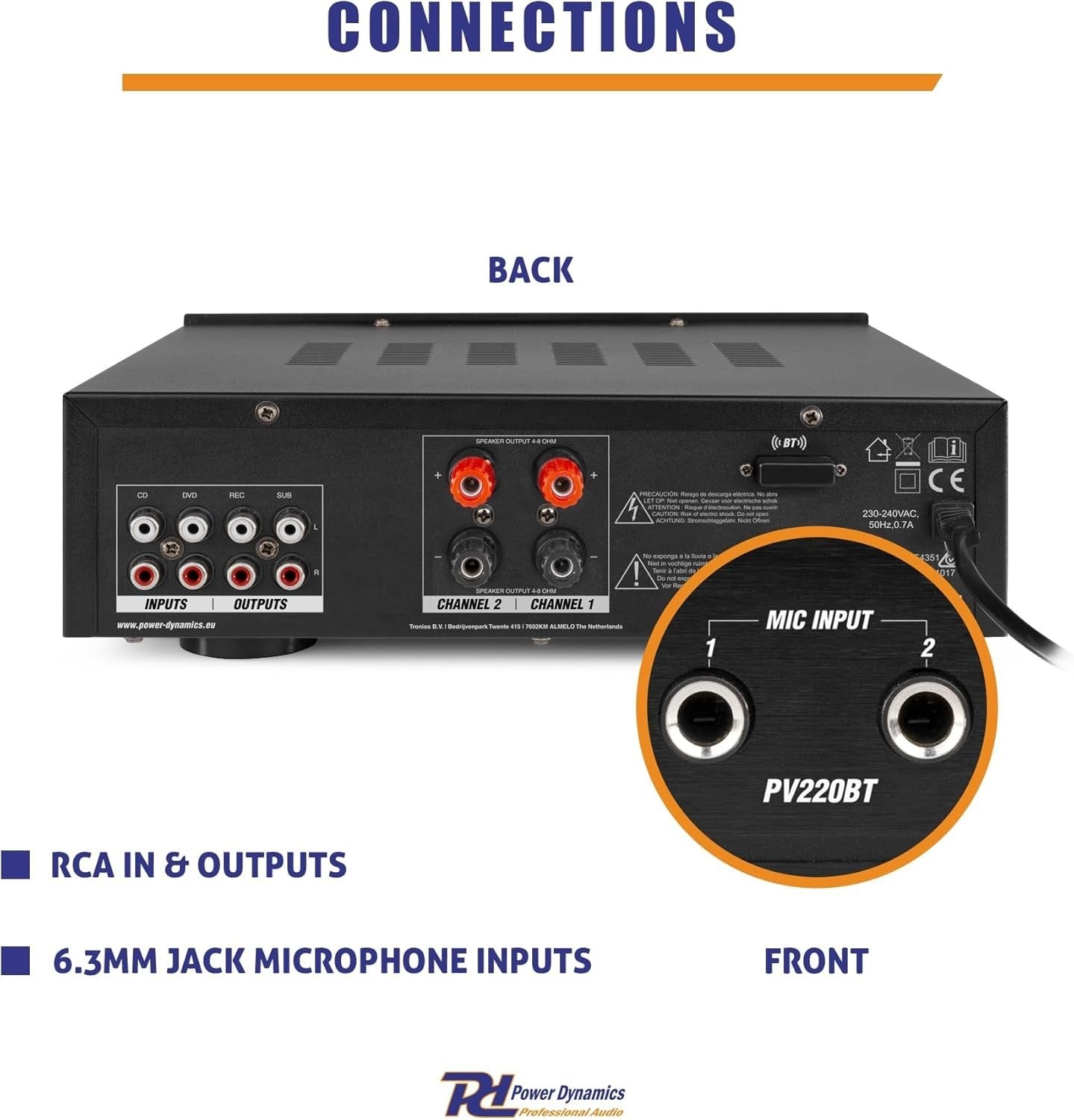 4-Zone HiFi Stereo Amplifier | Bluetooth 4.2 USB FM Optical AUX | 4x100W