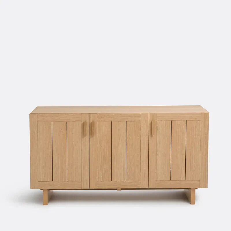 Large Oak 3-Door Sideboard 150cm Soft Close Storage Cabinet FSC Wood