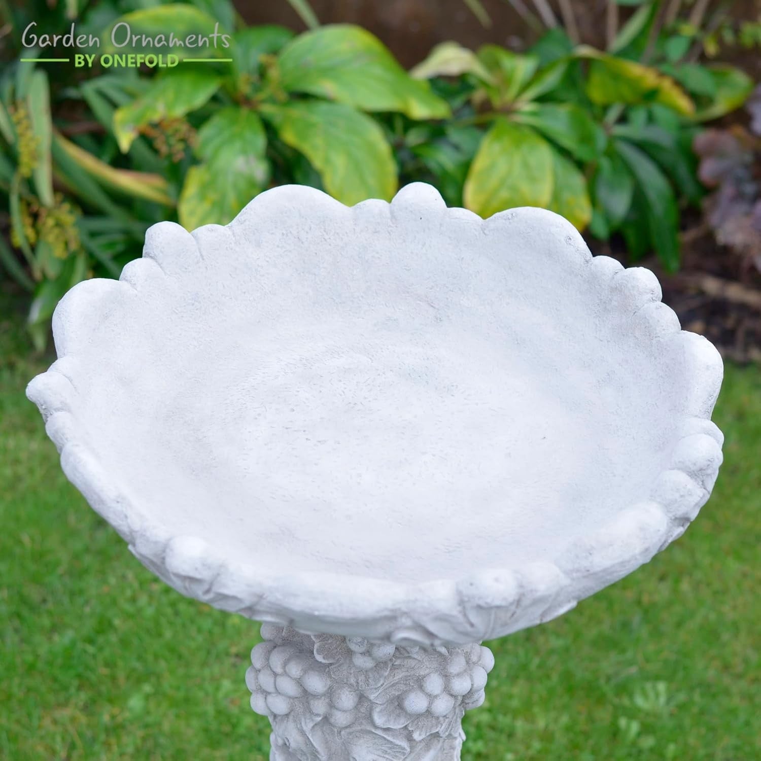 Large Victoriana Stone Bird Bath 85cm | Hand Cast Garden Ornament Feeder