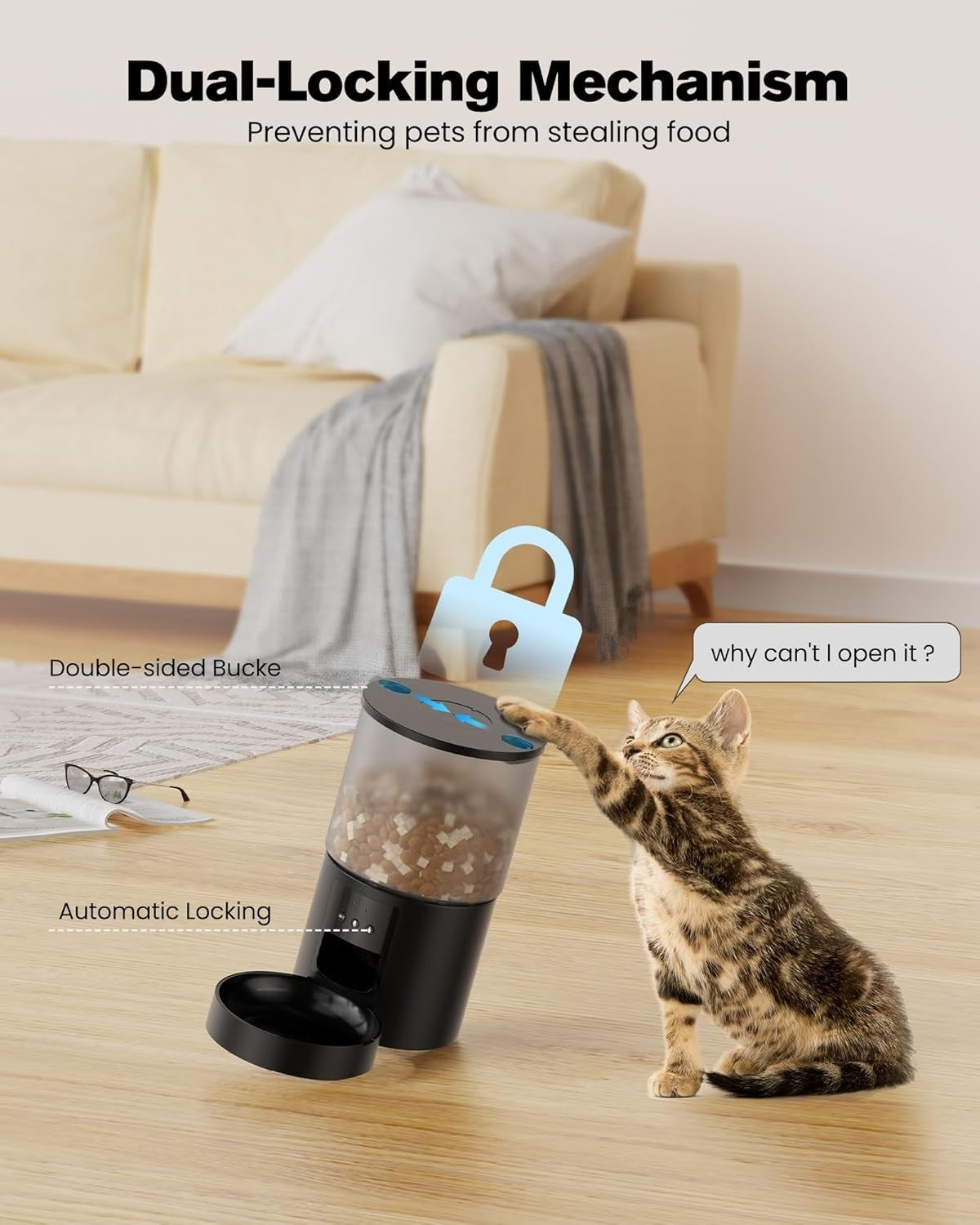 WiFi Automatic Pet Feeder 4L App Control Food Dispenser Timer Feed