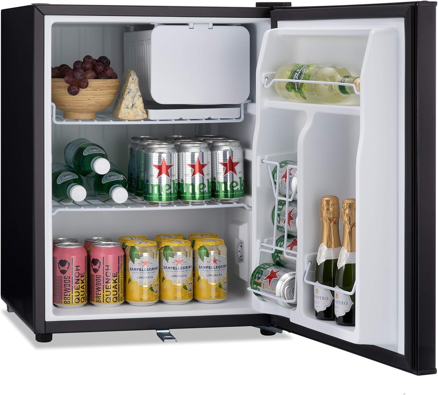 74L Mini Fridge Tabletop Cooler Lock & Key Low Noise Black