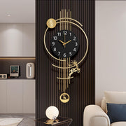 Modern Silent Wall Clock Large Gold Art Deco Living Room Home Decor