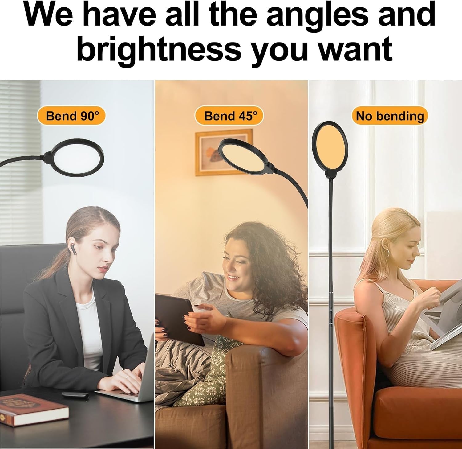 LED Floor Lamp Reading Light Dimmable Gooseneck Remote Touch Control