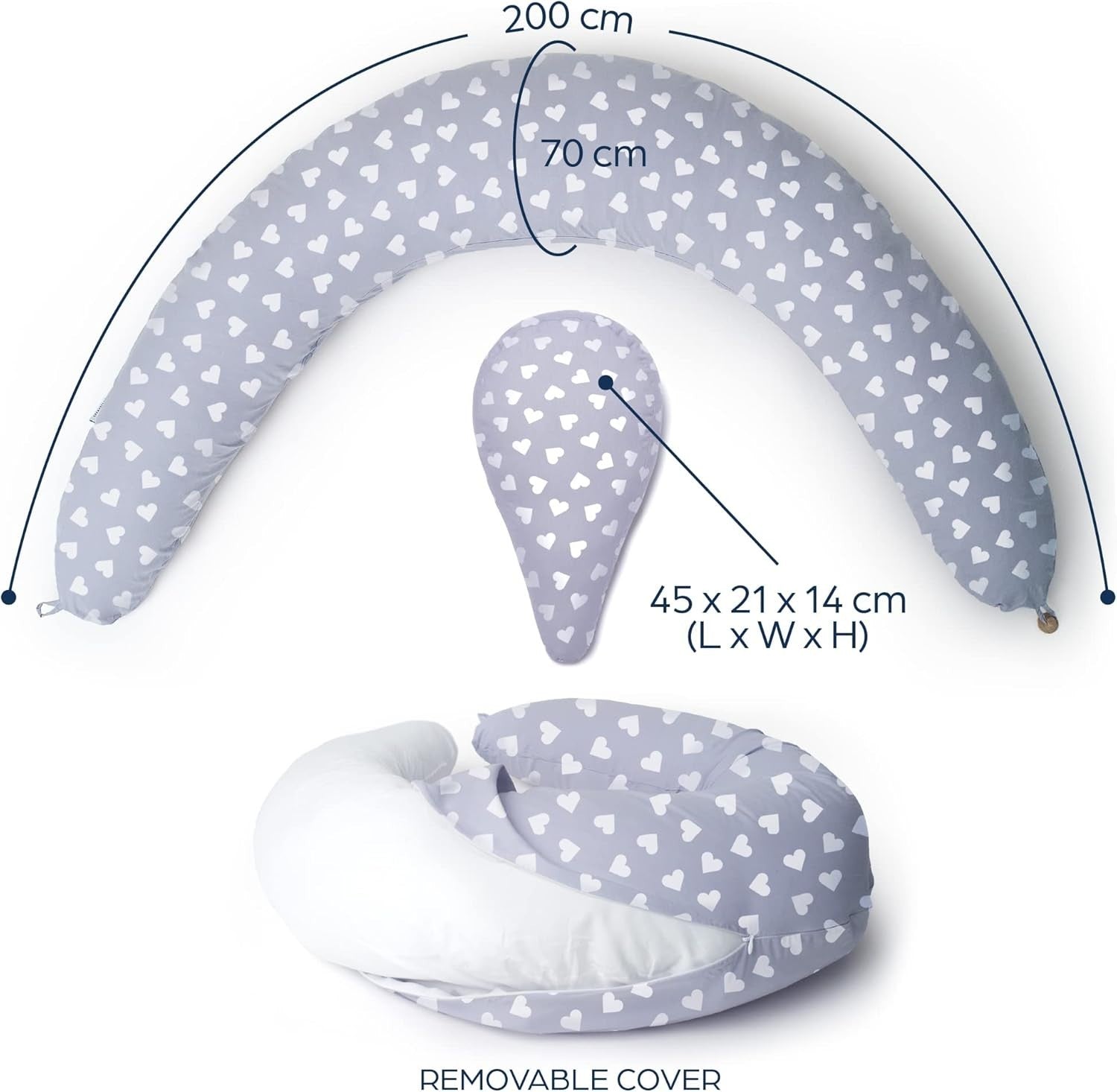 Pregnancy Pillow XXL U Shape Maternity Body Support Nursing 100% Cotton