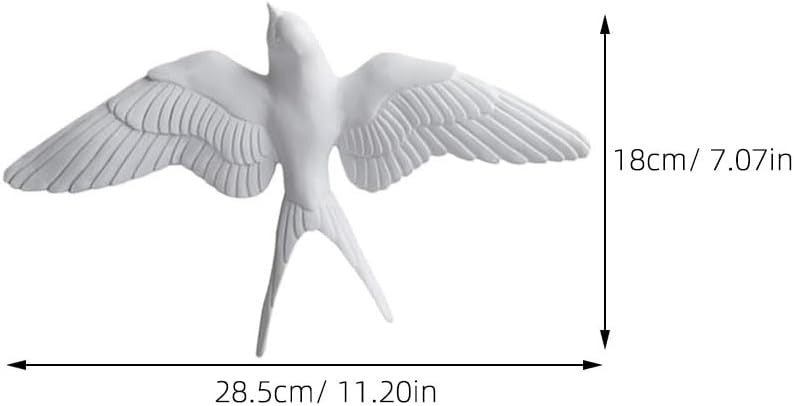 3D Swallow Bird Wall Art Set Nordic Metal Decor 11.8x7.1in