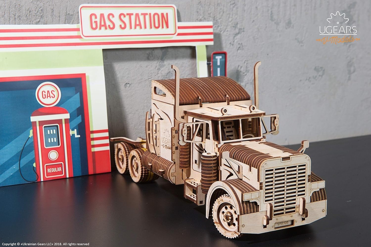 138pc Wooden Truck Trailer Model Kit 3D Puzzle Cargo Transport Build