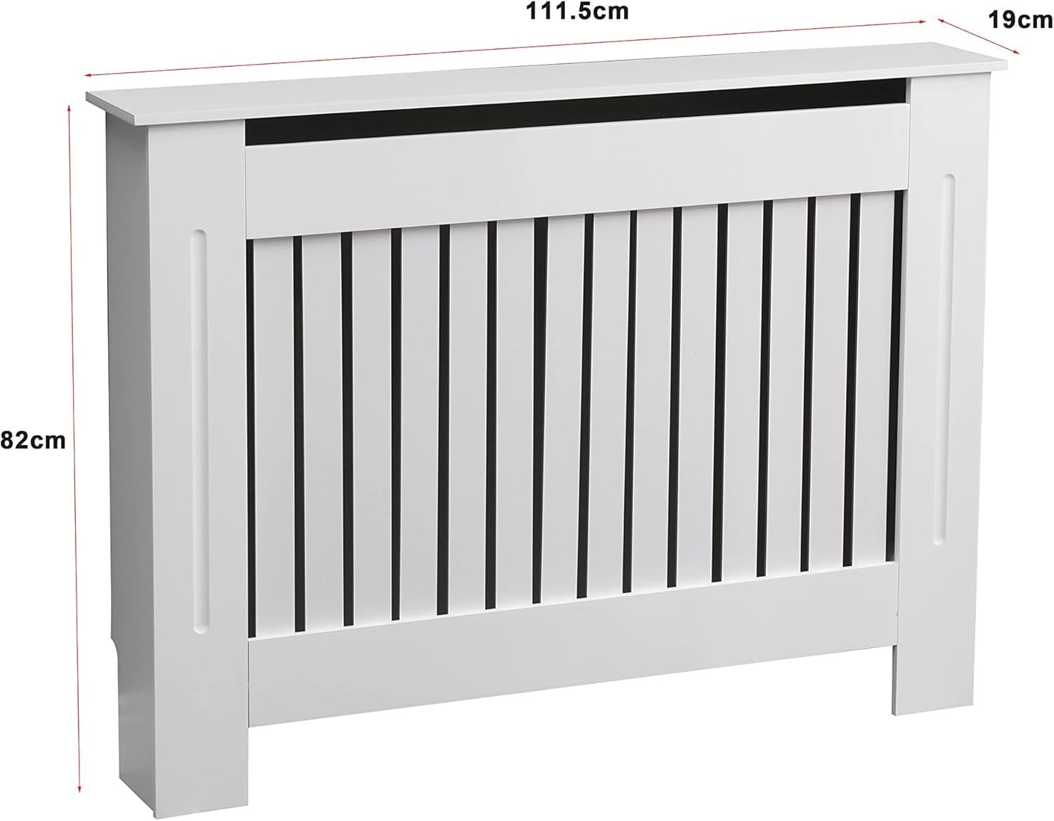 Medium White Radiator Cover | Modern MDF Vertical Slat Cabinet Elegant Design
