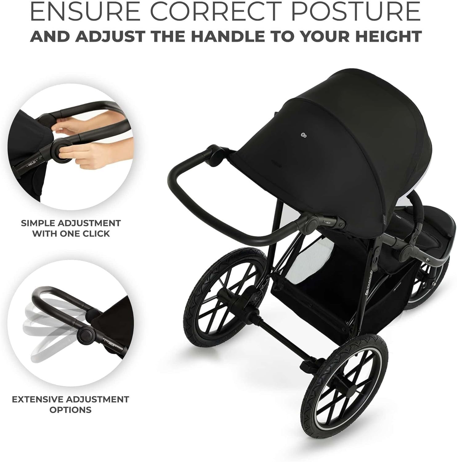 All Terrain Baby Buggy Jogger Pneumatic Tyres Reclining 22kg