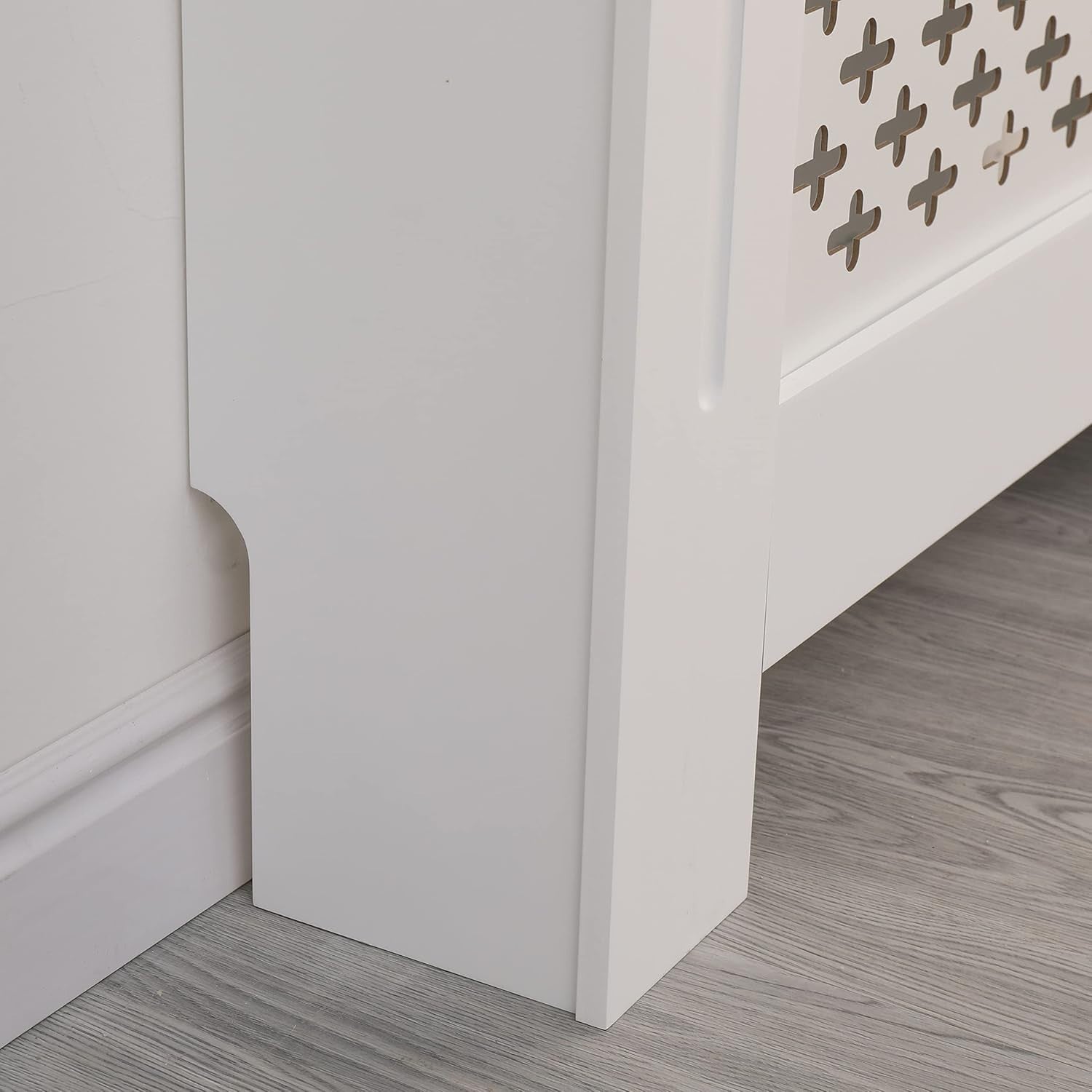 Modern MDF Radiator Cover Small White | Decorative Grill Cabinet