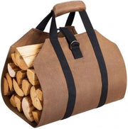 Firewood Log Carrier Bag - Large Durable Canvas Wood Basket for Easy Carry