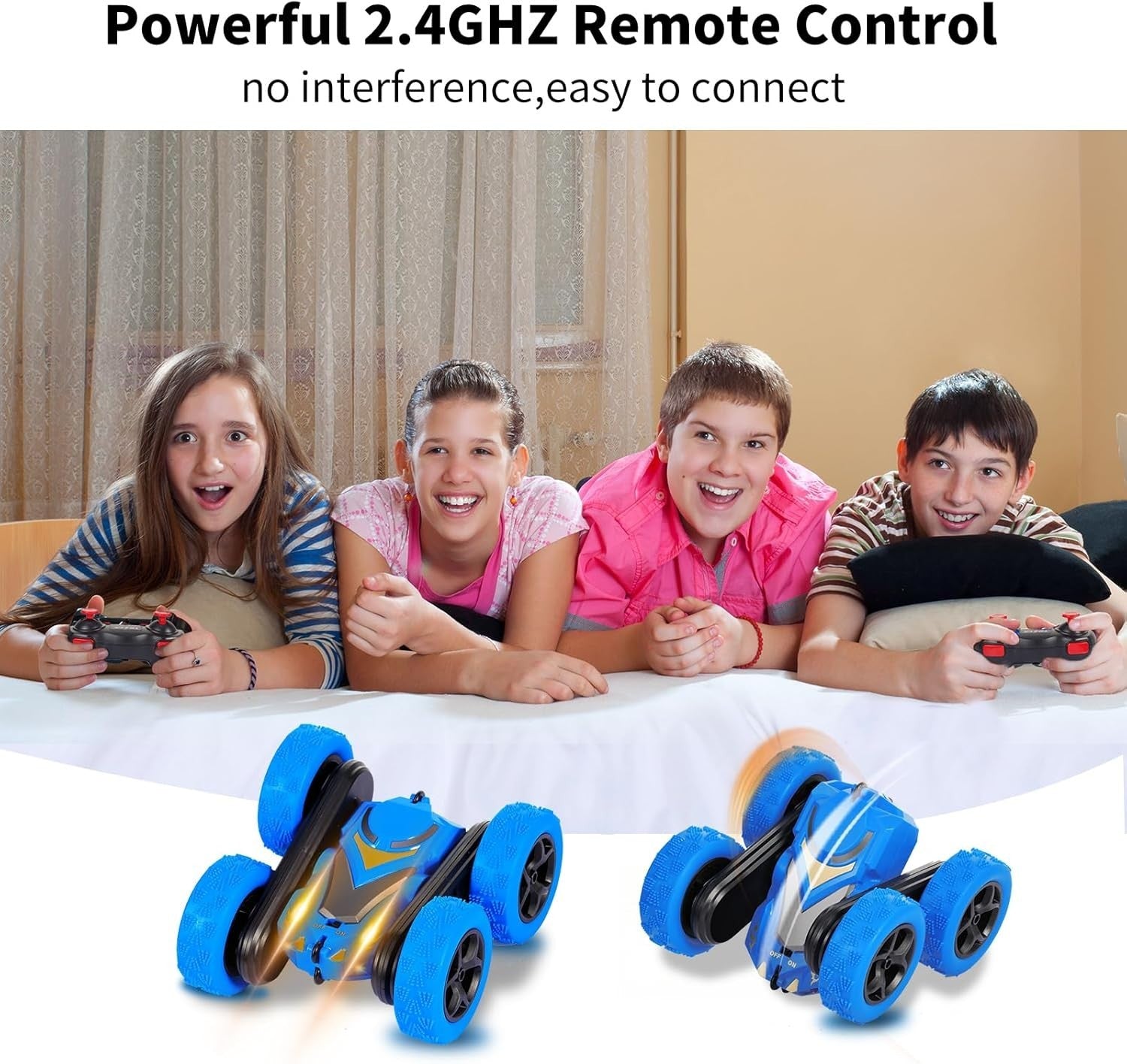 Galther 4WD RC Stunt Car – 360° Flip, LED Lights, 2.4GHz Off-Road Remote Control
