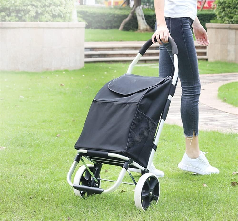 Foldable Shopping Trolley Cart 48L Waterproof Grocery Bag Wheels Handle