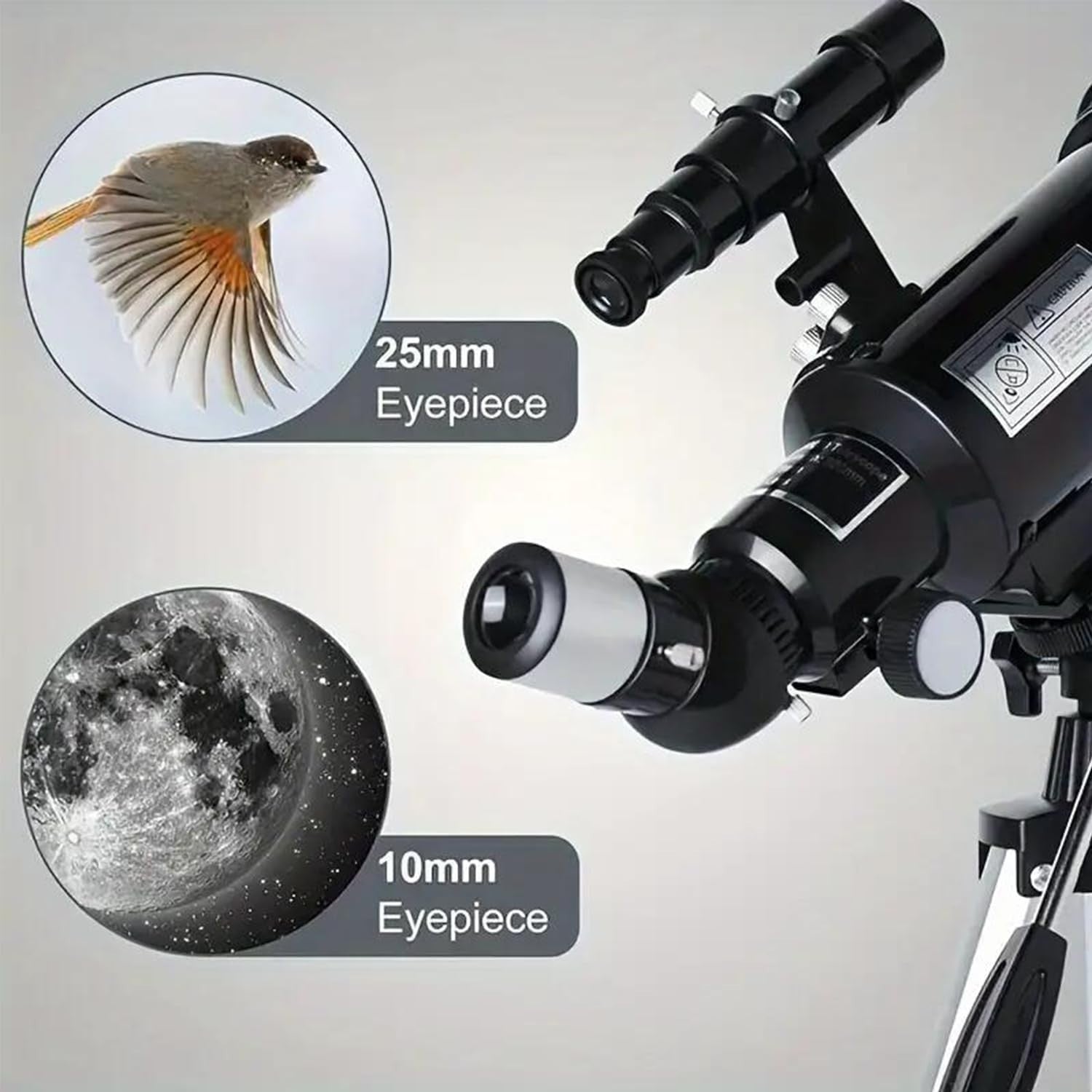 70mm Aperture 400mm Refractor Telescope for Kids & Adults - Black