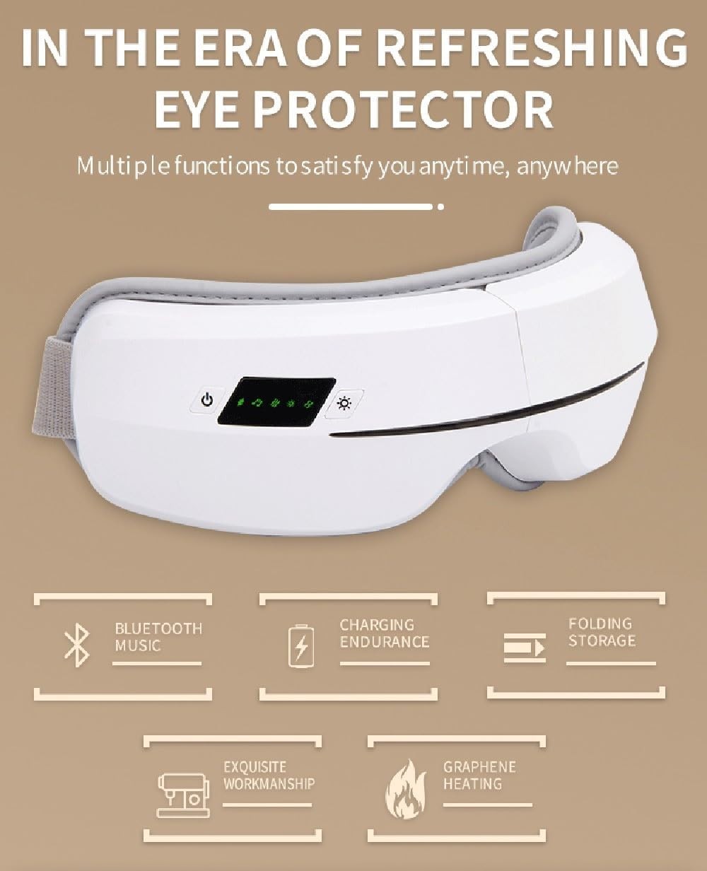 Heated Eye Massager Bluetooth Air Pressure Foldable