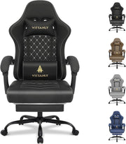 Reclining Gaming Chair with Footrest Pocket Spring Ergonomic