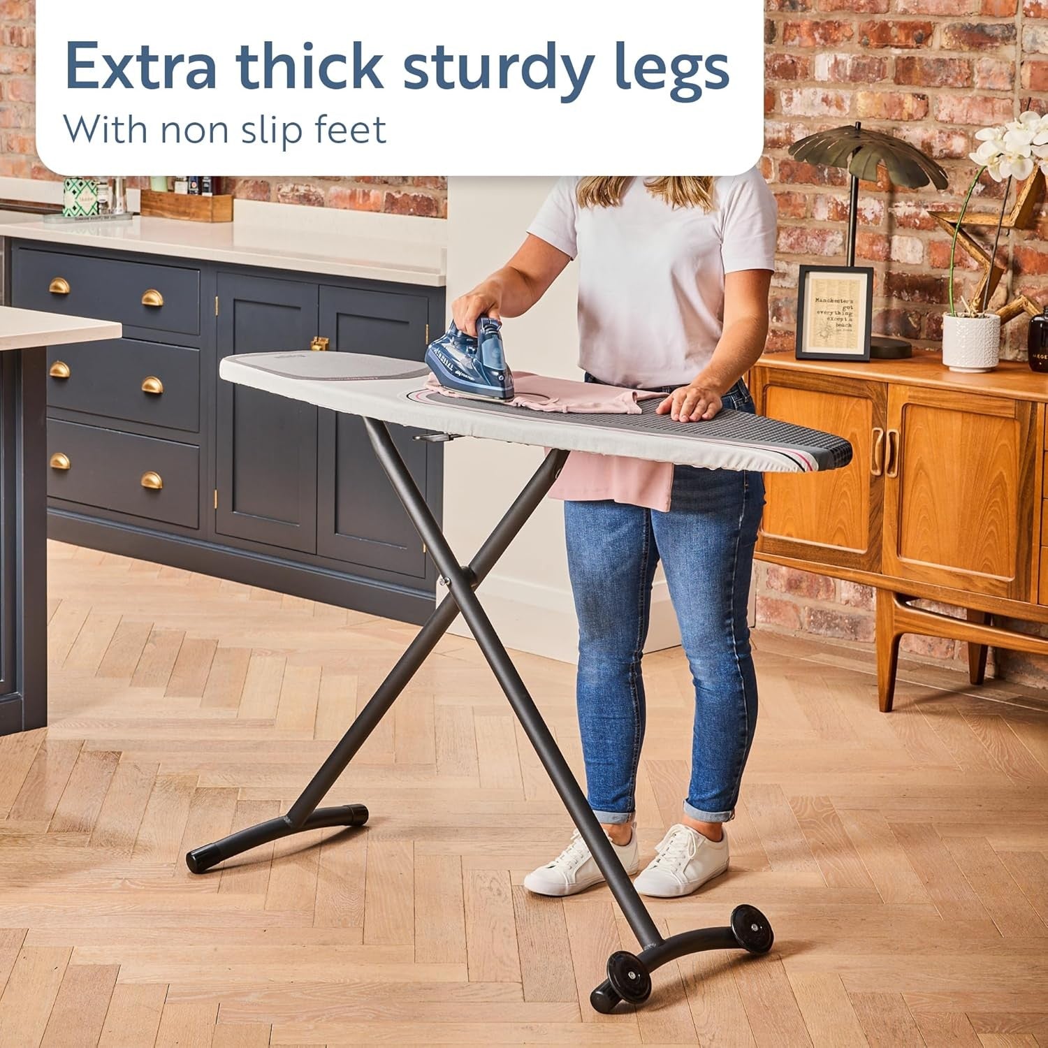 Extra Wide Ironing Board 135x46cm Steam Generator Compatible Adjustable