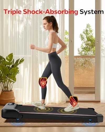 5% Incline Under-Desk Walking Pad 2.5HP, Compact Foldable Treadmill Home Office