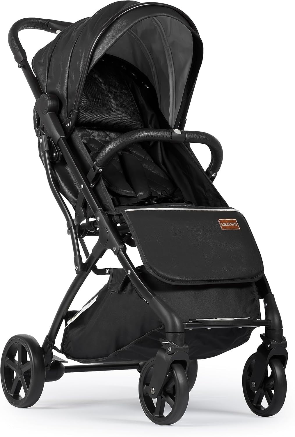 Compact Baby Pushchair One-Hand Fold Reclining Travel Buggy 0-15kg Black