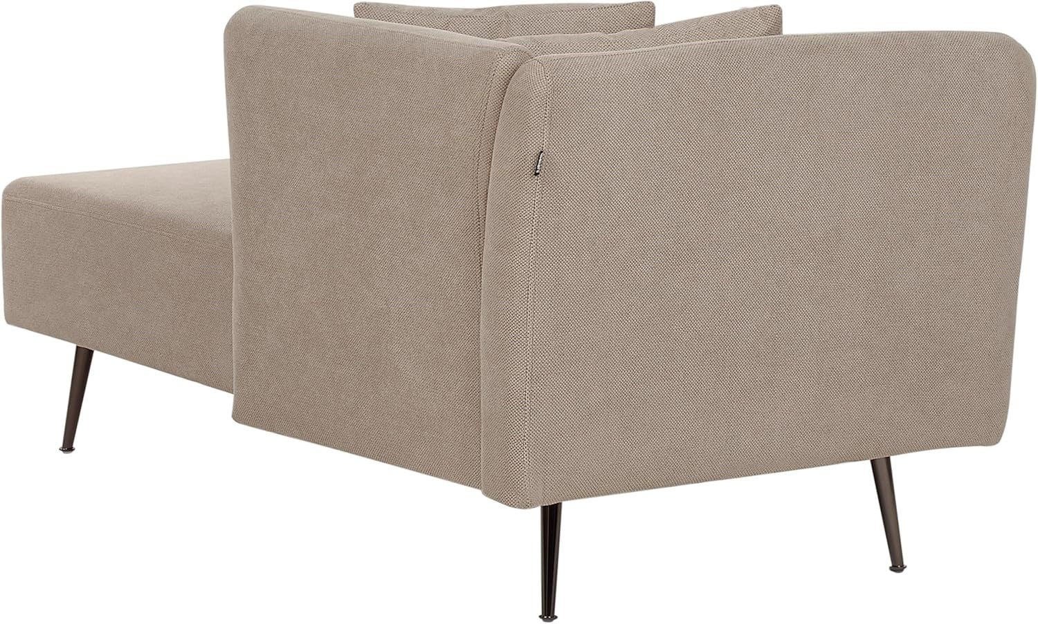 Modern Left Hand Beige Chaise Lounge Recliner with Cushions Polyester Fabric