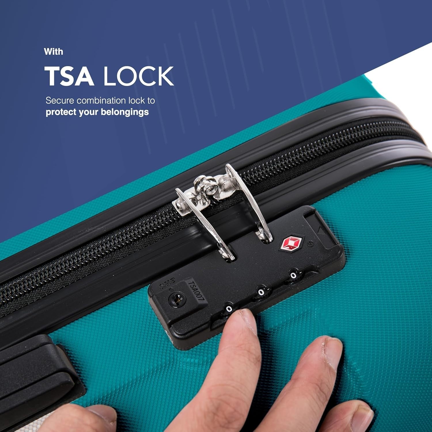 24” Medium Checked Suitcase ABS Hard Case 4 Wheel Spinner TSA Lock