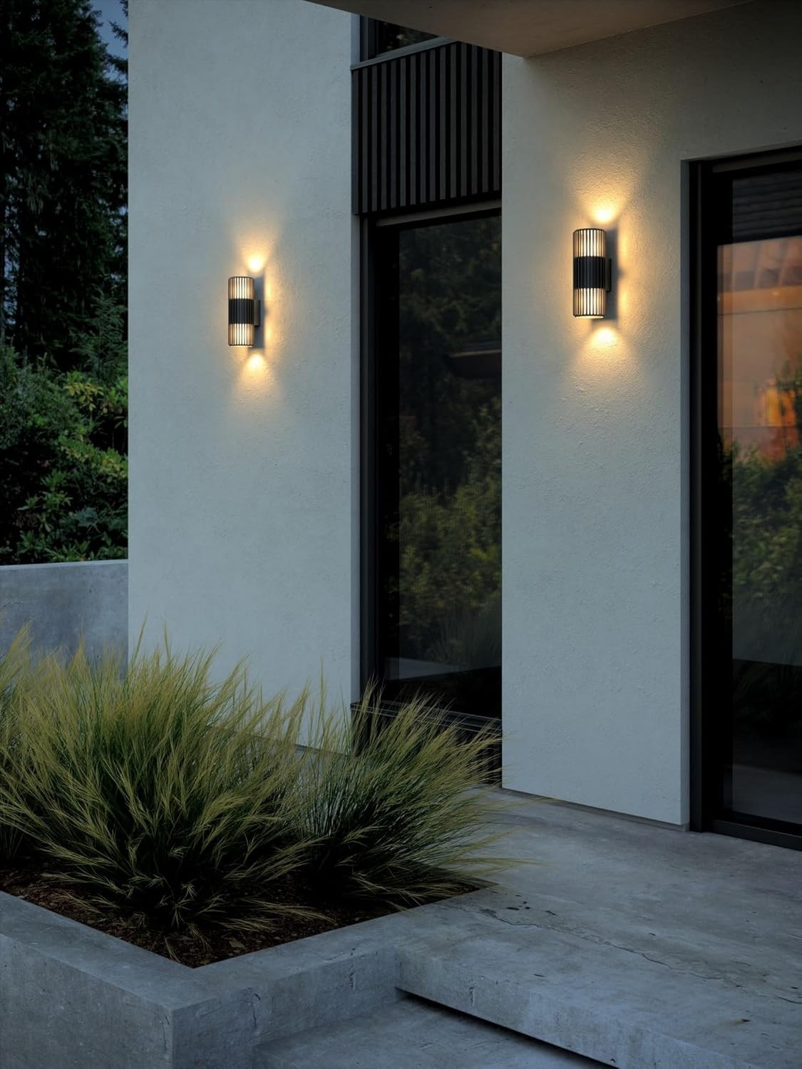 Waterproof Double Outdoor Wall Light IP54 Weatherproof Porch Garden Lamp
