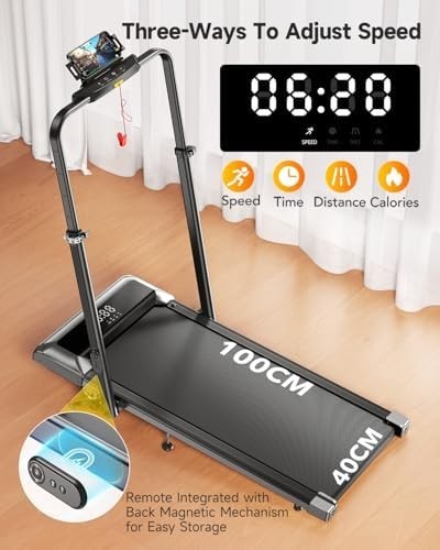 6-in-1 Folding Incline Treadmill 12KM/H Home Office Compact Walking Pad
