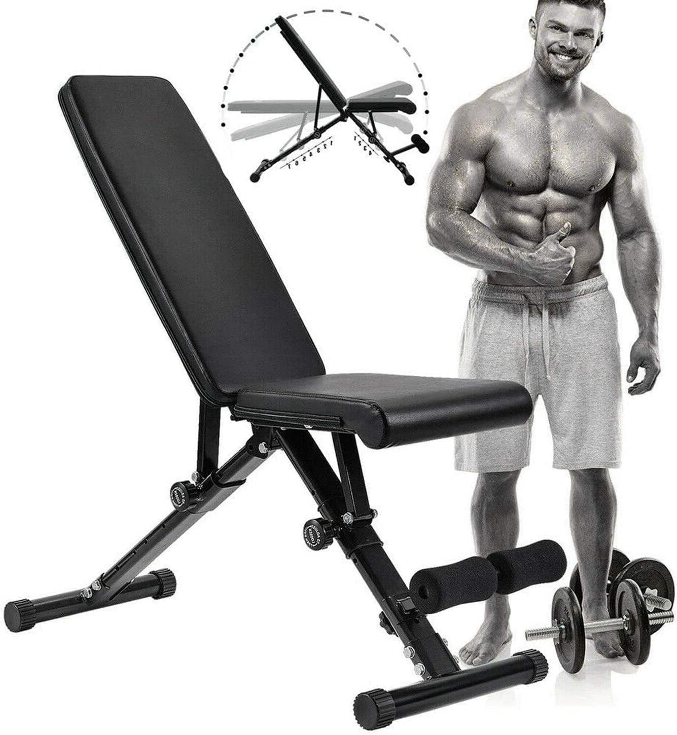 Foldable Adjustable Workout Bench 250kg Multi-Position Home Gym Trainer