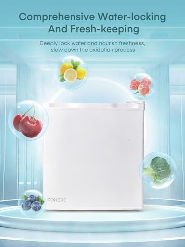 46L Mini Fridge Table Top Freezer-on-Top Reversible White