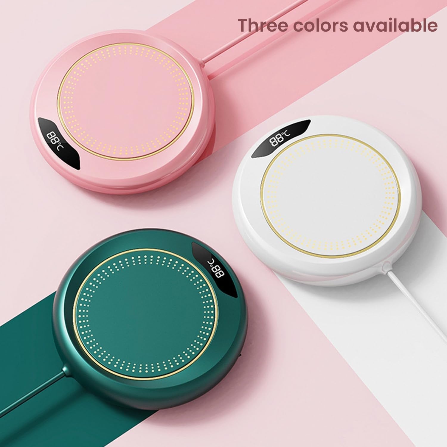 Ceramic Coffee Mug Set USB Warmer Plate Spoon