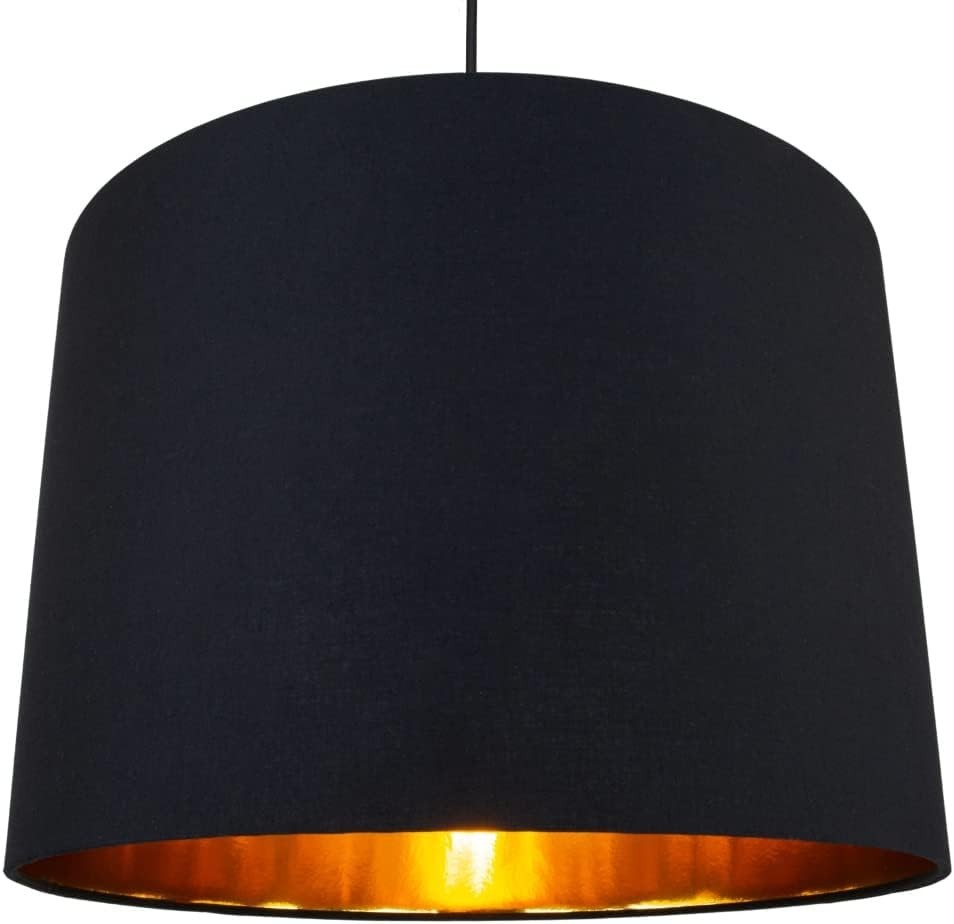 Black Drum Lampshade 40cm Gold Inner Table Floor Pendant Light Shade