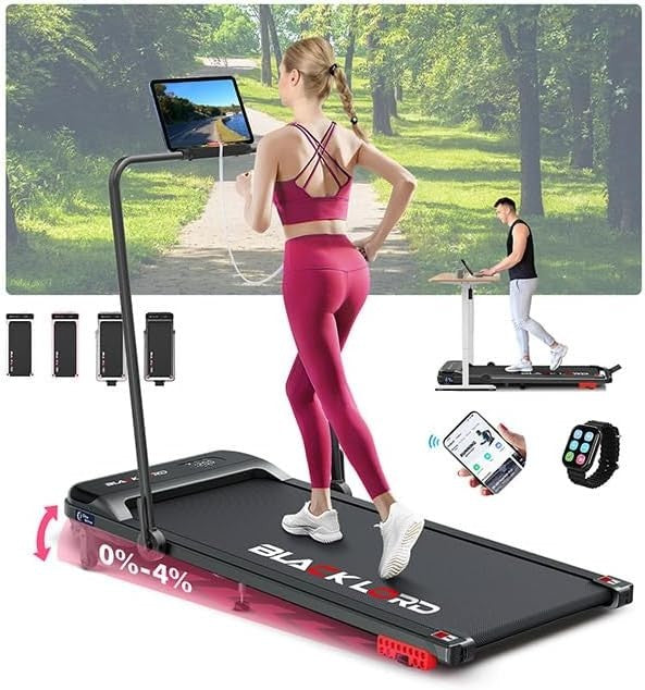 Portable Under Desk Treadmill 3.2HP 4% Incline Foldable Running Pad Home Gym