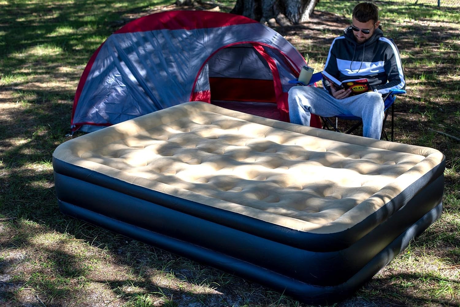 High Raised Inflatable Air Mattress with Built-In Electric Pump – Quick Inflate