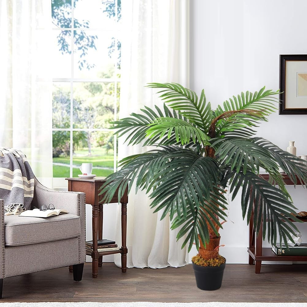 Artificial 100cm Palm Tree in Weighted Pot Fake Tropical Plant Indoor Outdoor