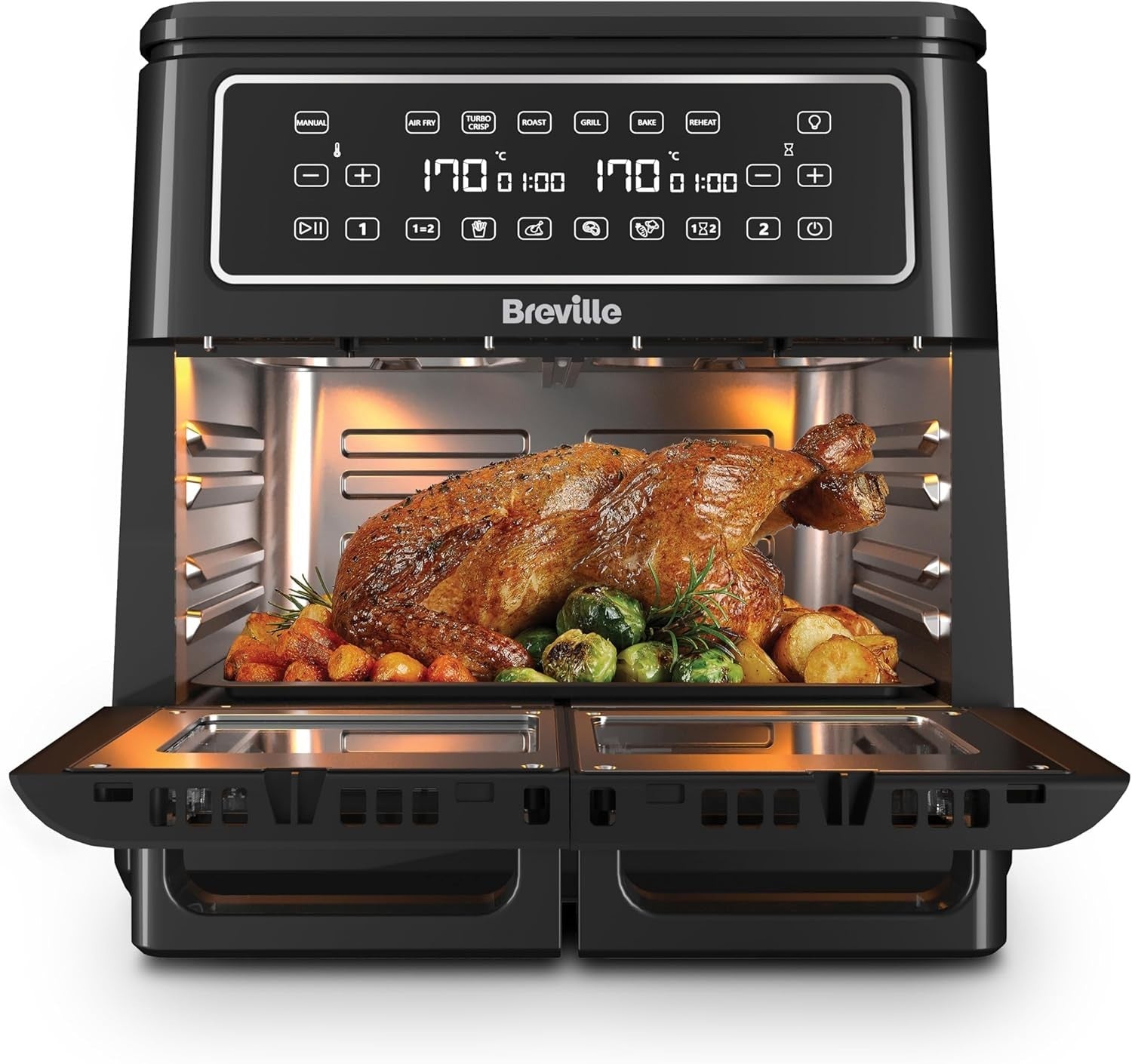 11L Digital Dual Zone Air Fryer Oven | 12-Way Cooking | XL Family Capacity
