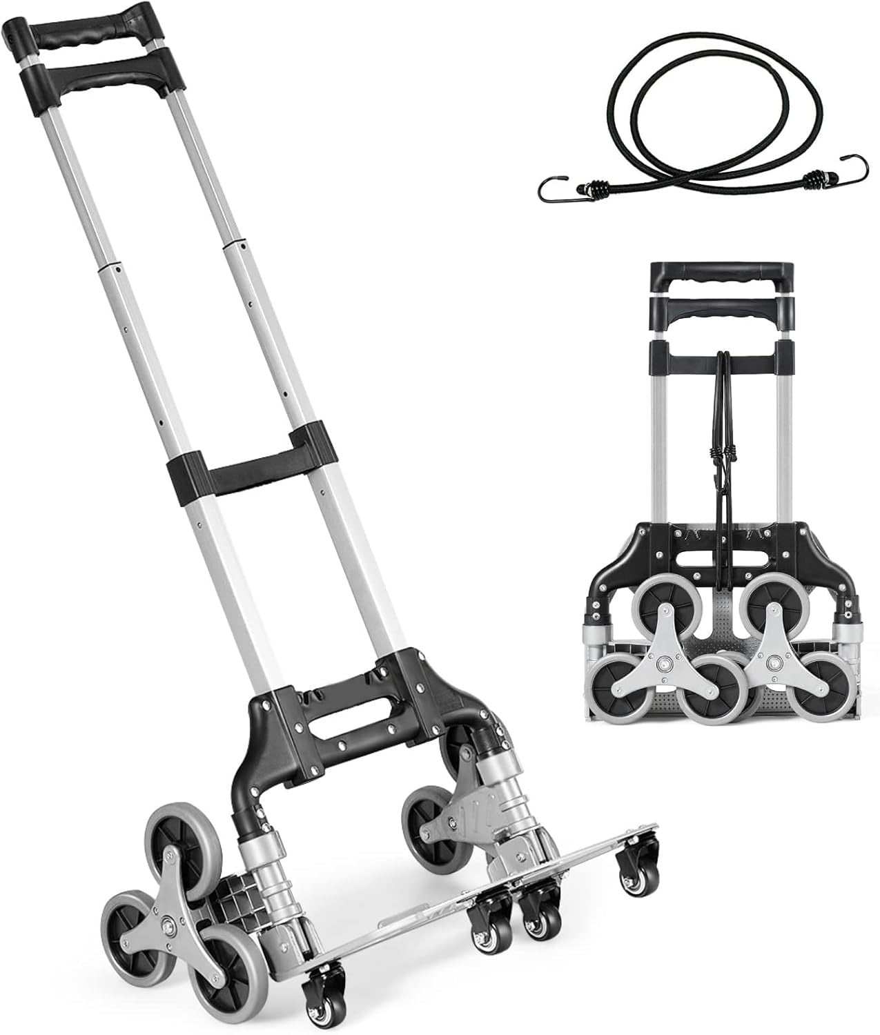 10 Wheel Folding Stair Climbing Sack Truck Aluminium 80kg Handle Cart