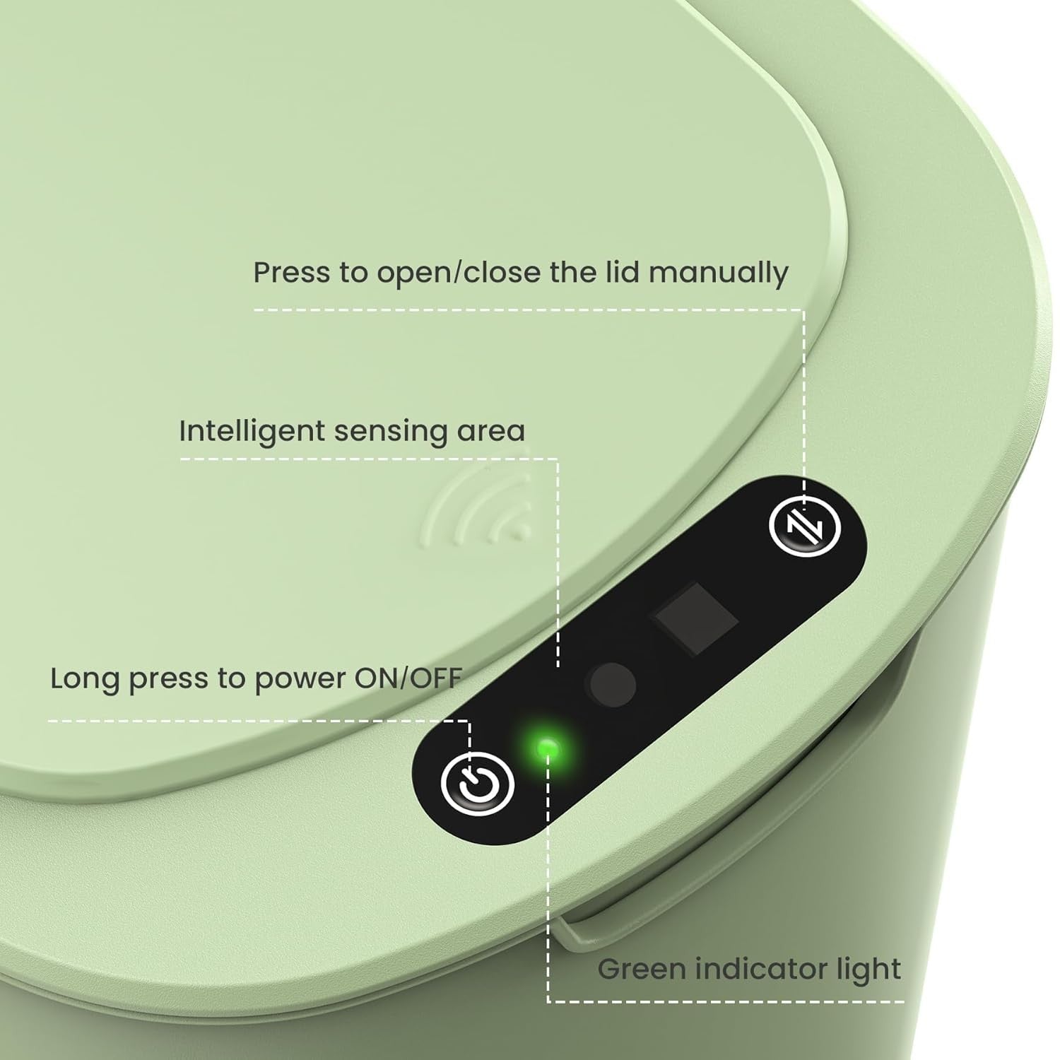 2.6G Touchless Motion Sensor Trash Can | Smart Bathroom Wast Bin