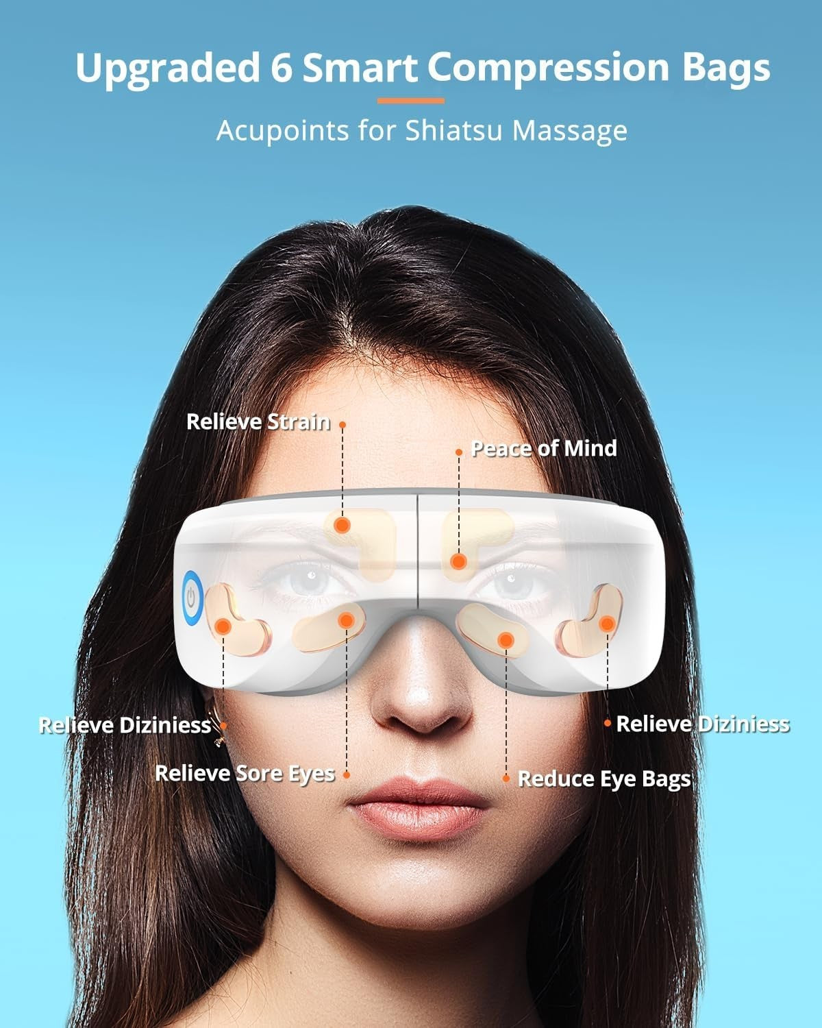 Heated Eye Massager Compression Vibration Bluetooth Sleep Aid