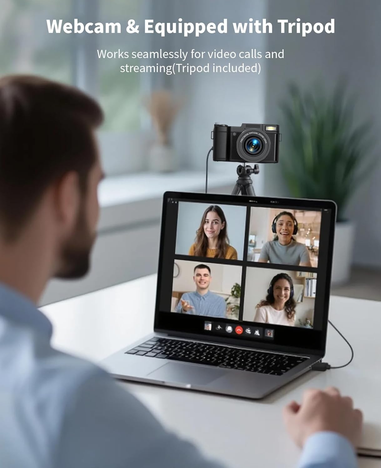 6K 75MP Digital Camera 8X Optical Zoom Flip Screen Vlogging Camera Kit