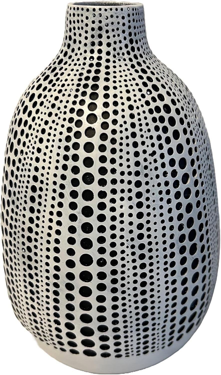 Modern Black White Textured Dot Vase Decorative Home Décor Ornament