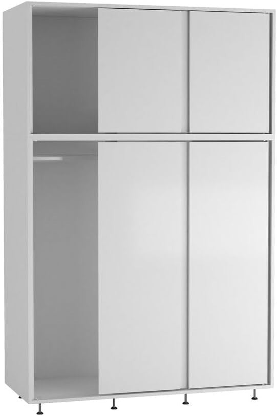 6-Door Sliding Wardrobe White Doors | Modern Spacious Bedroom Closet
