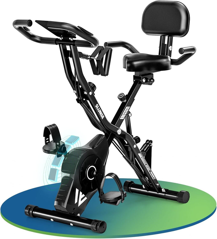5-in-1 Folding Exercise Bike w/ 16-Level Magnetic Resistance, LCD & 350lb Cap
