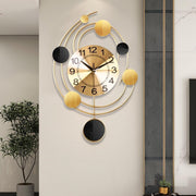 Large Gold Wall Clock Silent Non-Ticking Modern Art Deco 64cm Home