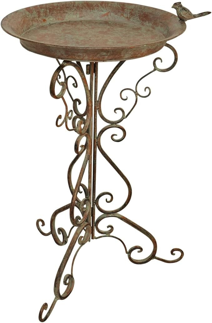 Antique Cast Iron Bird Bath 75cm – Decorative Garden Sculpture Feeder