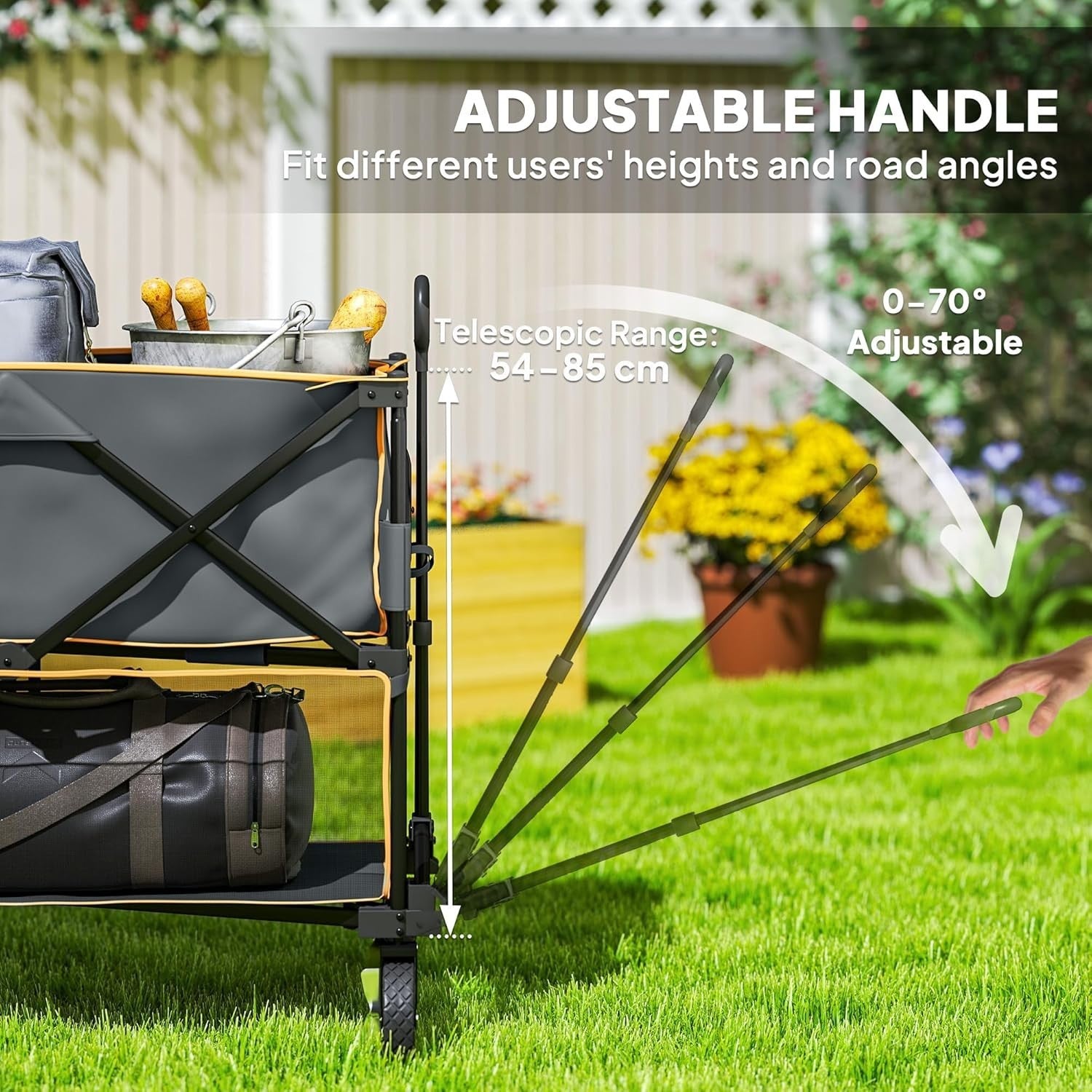 Grey Double Decker Folding Festival Trolley 200kg Heavy Duty 350L Camping Wagon